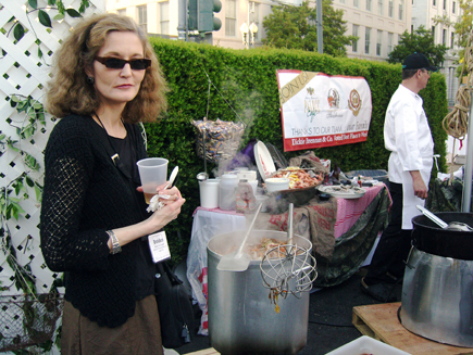 Braiden Rex-Johnson with Gumbo Pot A vat of New Orleans\' best gumbo.