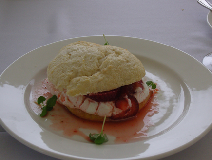 Walla Walla\'s famous Klicker strawberries in a mouth-watering shortcake. 