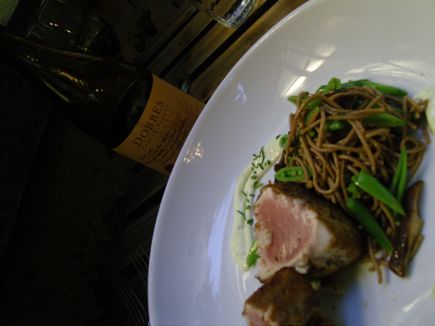 Marjorie\'s Albacore Tuna During our last supper at Marjorie, I enjoyed the Albacore Tuna with Soba Noodles and Summer Vegetables