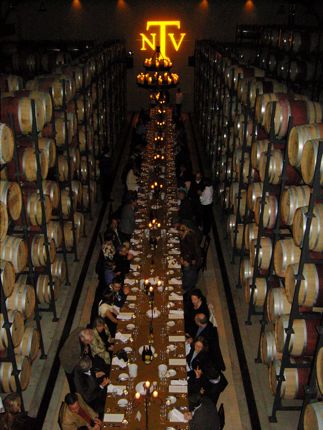 Dinner at Trinchero Napa Valley included seating for 90 people in the barrel room! 