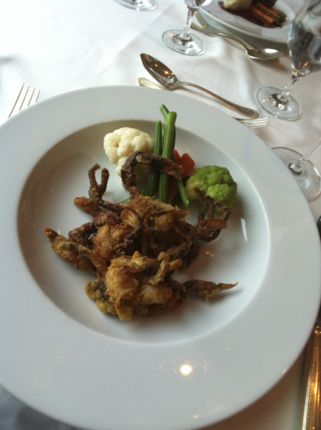 Fried soft-shelled crabs on the seabourn quest